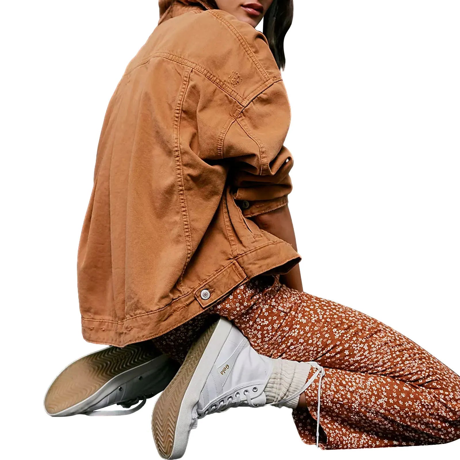 Denim Coat Single Breasted Women Jackets Turn Down Collar Outerwear Cardigan Solid Loose Pockets Washed Button High Street