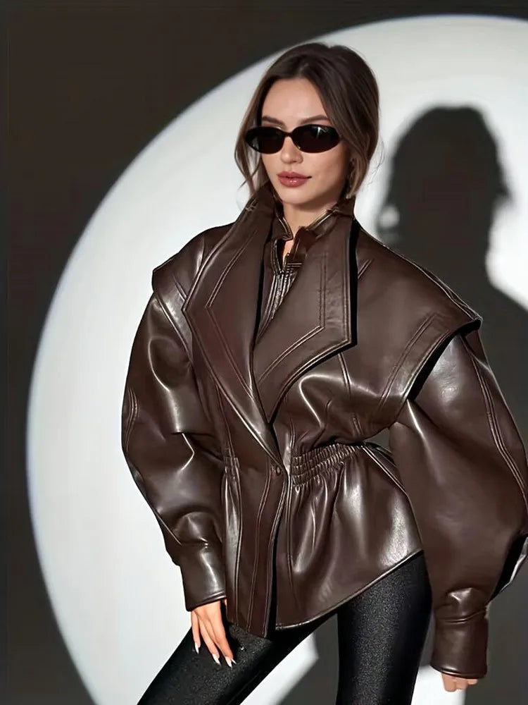 New Fall Winter Pu Leather Jacket