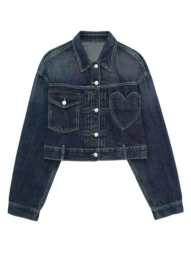HH Women Dark Blue Denim Coat