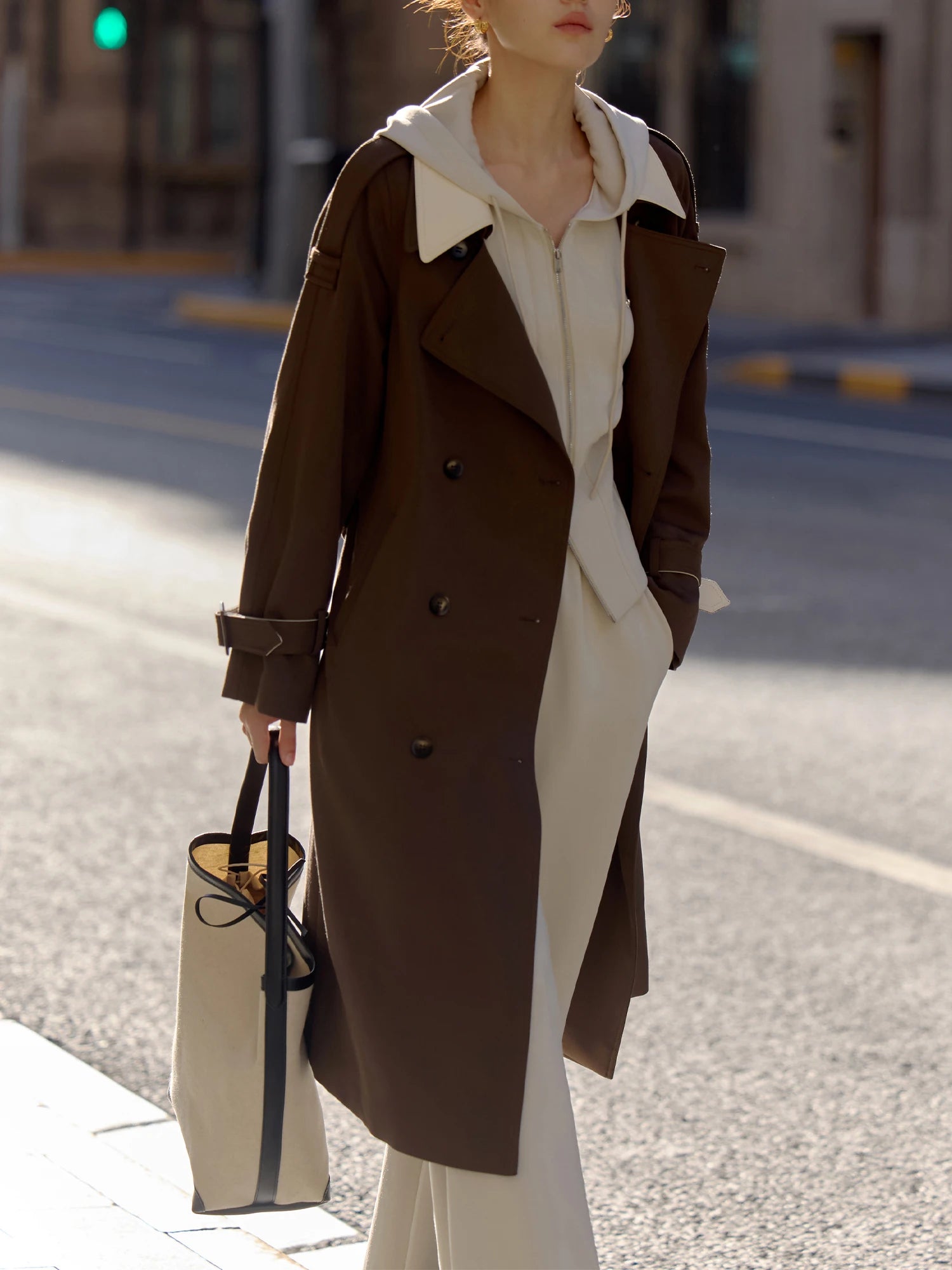 DUSHU Unique Design Trench Coat