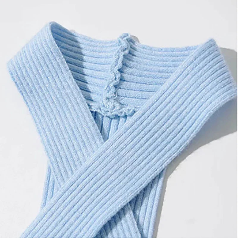 ITOOLIN Women Knit Cross Neck Crop Tops Sexy Slim Solid Backless Sleeveless Camisoles Elastic Rib Casual Underwear Tank Tops